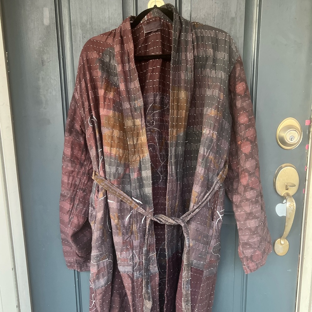Kantha thick overdyed trench robe in great condition